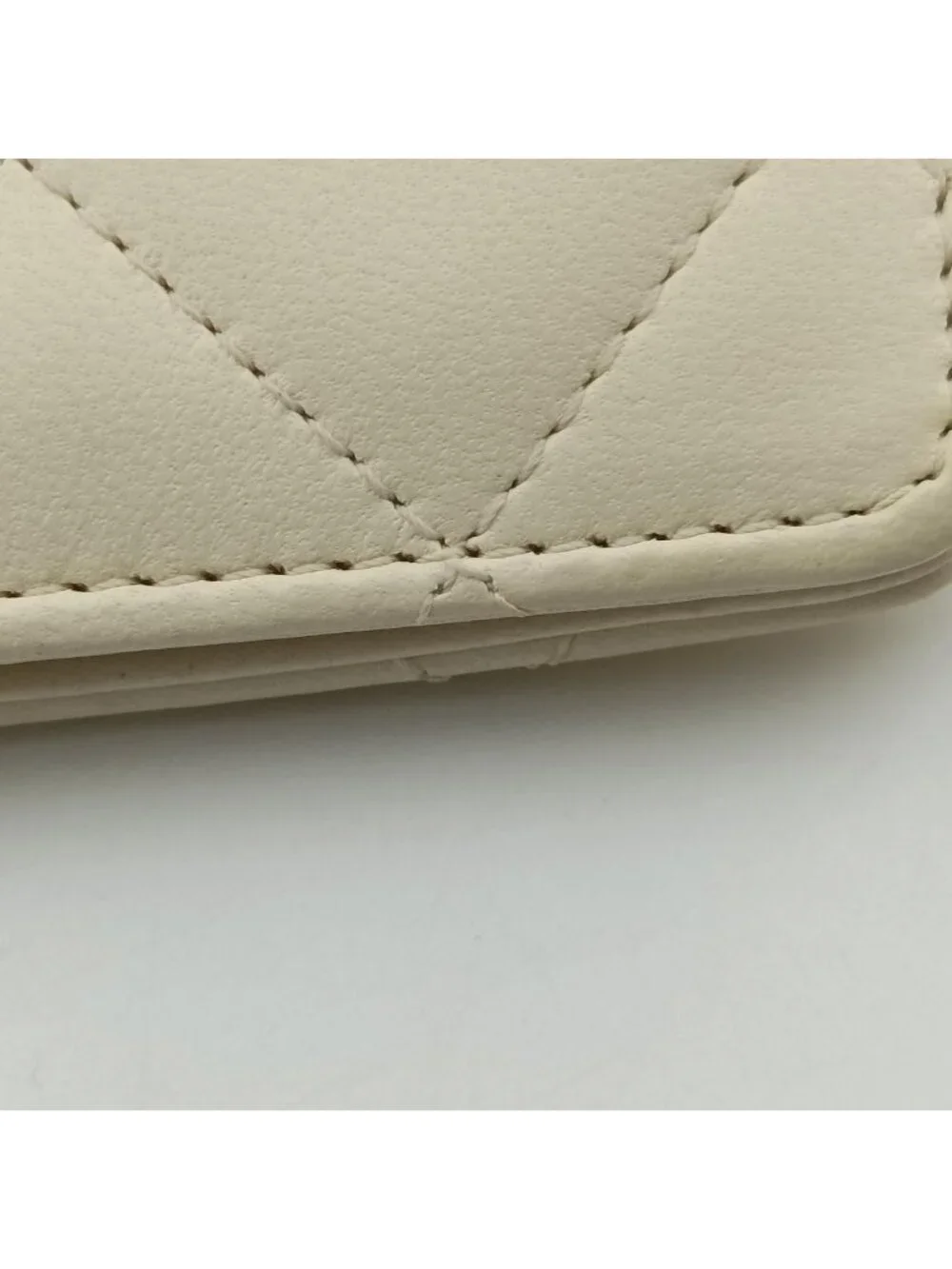 Chanel Quilted Bijou Large Golden Ball Wristlet Clutch White Lambskin